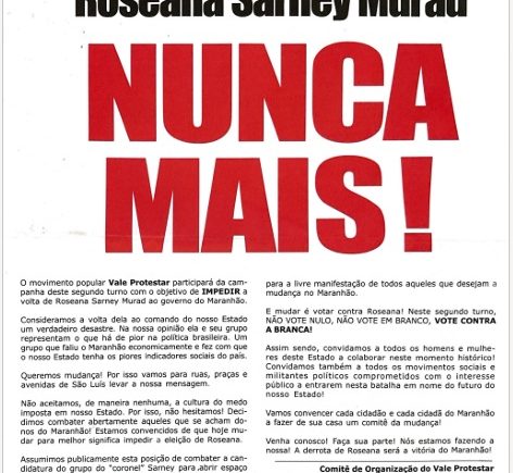 História antioligárquica — Vale Protestar completa 20 anos